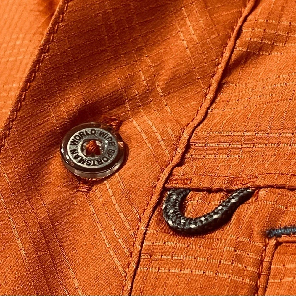 World Wide Sportsman 3D Cool Fishing Shirt‎ Mens XL Burnt Orange Long Sleeve